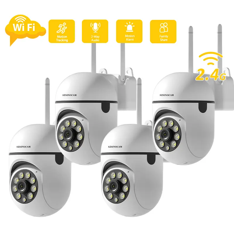 Beenocam 1/2/3/4PCS 2.4G WiFi 3MP HD AI Security Camera--Color Night Vision Capabilities, Featuring a Camera, Wifi, Two-Way Audio,360° PTZ Panorama,Motion Detection, And Visual Alert Functions,Mother's Day Gift