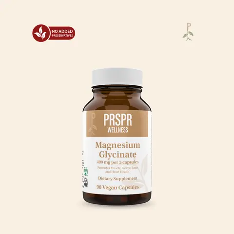 PRSPS Wellness Magnesium Glycinate 400mg, 90 ct (30 servings) - Dietary Supplement for Metabolism, Stress Relief, and Essential Nutrient Utilization high absorption