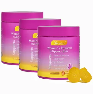 3 Pack LEEFAR Her Probiotics Gummies IV - All in One Solution with Slippery Elm and Prebiotics & Lactobacillus Probiotic Blend for Women's pH Balance and Dryness Hawaiian Pineapple Gummies Dietary Supplement