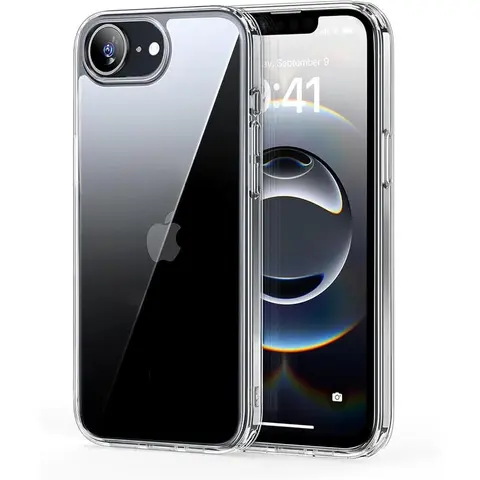 for iPhone 16e Case Clear, Transparent Phone Case for iPhone 16 e Case, Shockproof Military-Grade Protection, Classic Hybrid Cover,Clear Casing