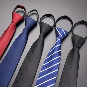 5pc 8cm/3.15in men's zippered business high-end ties, men's striped multi-color ties suitable for business events, stylish high-quality ties suitable for weddings, interviews, work, etc., normal thickness, not thickened