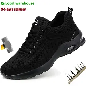 Fashion Sports Shoes Work Boots Puncture-Proof Safety Shoes Men Steel Toe Shoes Security Protective Shoes Indestructible
