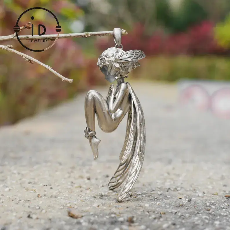 925 Sterling Silver Vintage Angel Wings Pendant with Cross - Unisex Fantasy Spiritual Jewelry, Casual Accessory, Meaningful Birthday/Anniversary Gift, Retro Celestial Charm