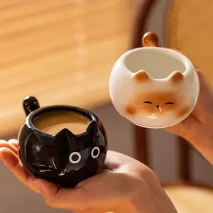 Cute Cat Coffee Mug, Ceramic Creative Cup for Cafe Office Home Living Room Bedroom, Elegant Drinkware Gift for Tea Time