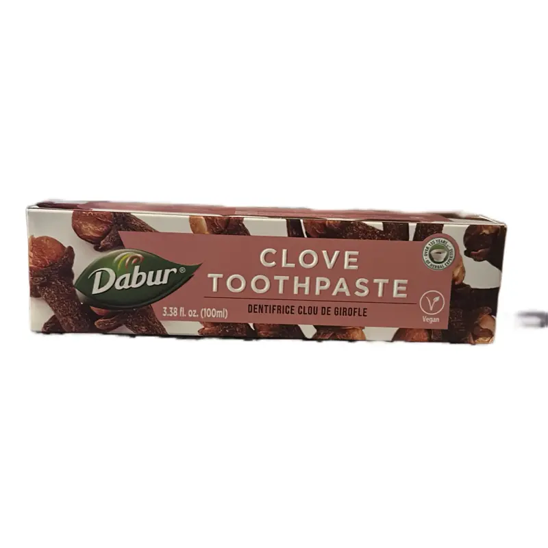 Dabur Clove Toothpaste - 3.38 fl oz 100ml Dentifrice Clou de Girofe Vegan Formula