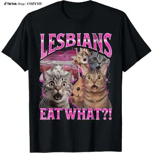 Cotton printed T-shirt, featuring a funny cat emoji pattern, expresses pride