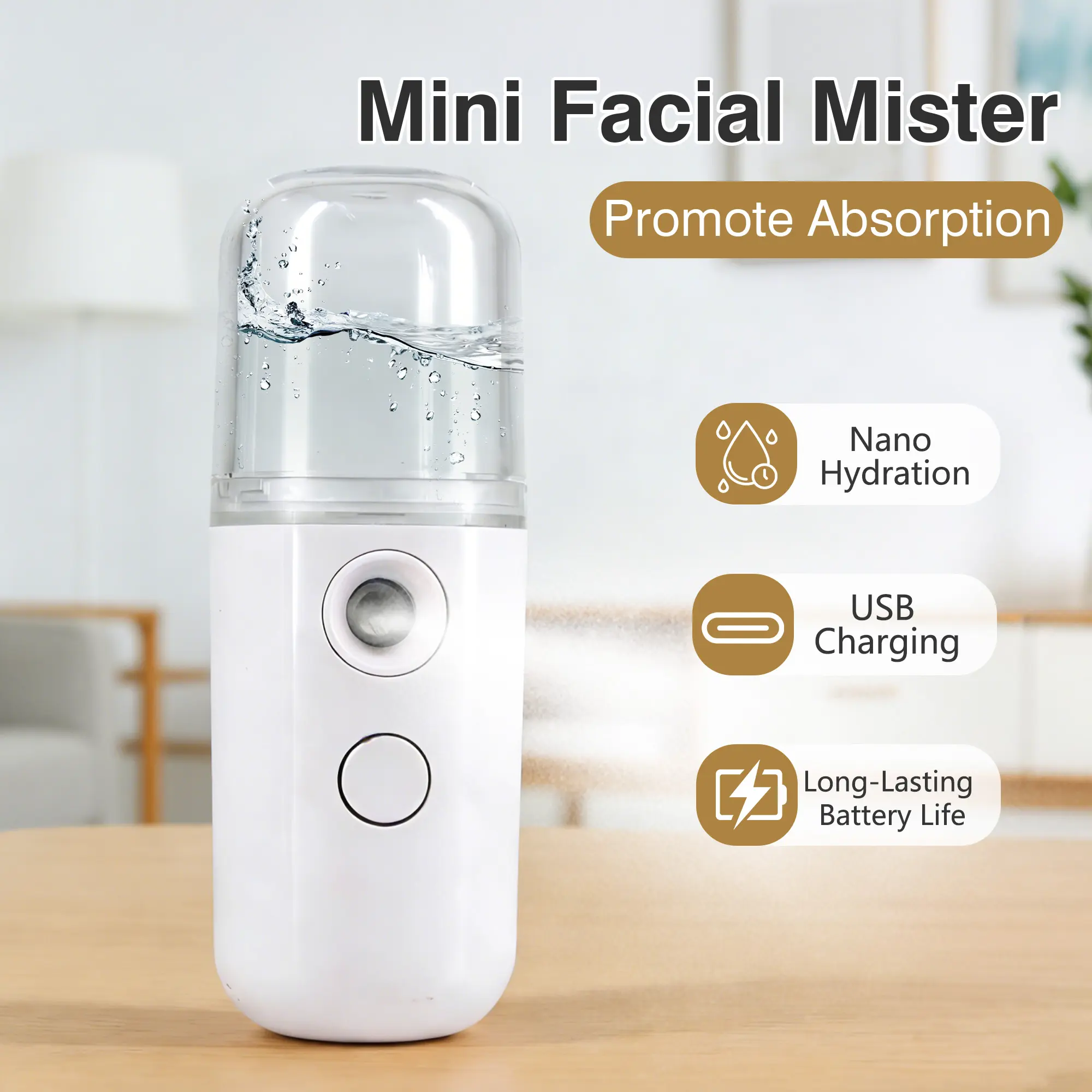 1 Count mini hydrating device, small portable humidifier for daily facial skin hydration