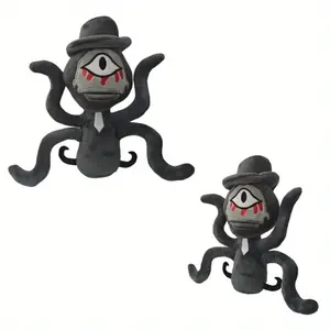 Sprunki Plush Rhythm Box Game Mascot - Black, Festive Hat, Red & White Eye Design, Soft Toy with Long Arms & Legs, Ideal for Birthdays & Party Decor, Festive Toy |   Playful Design |   Detailed Facial Features, Birthday Party Decorations gift