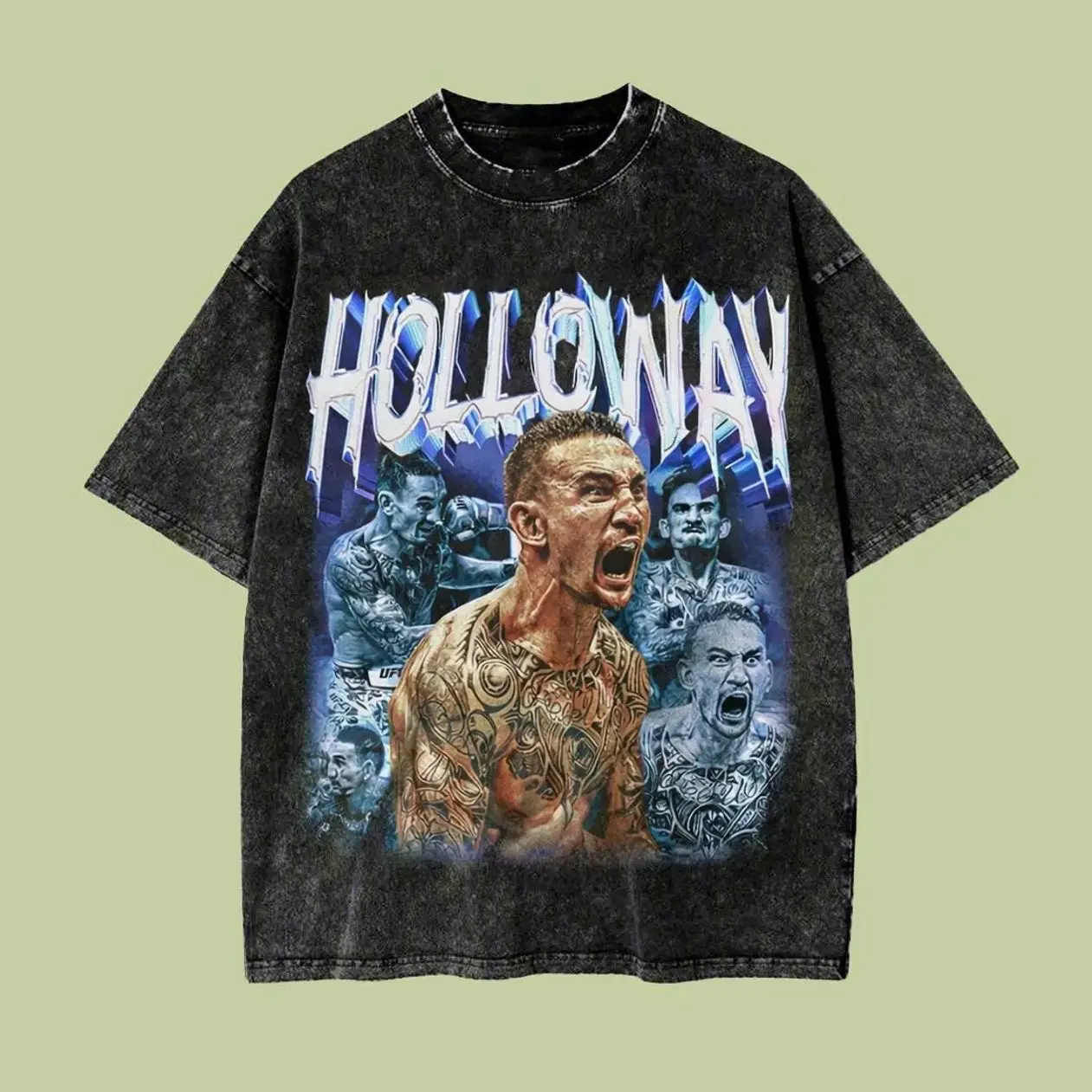 Max Holloway Vintage Wash T-Shirt, Blessed Hawaiian Fighter Shirt, Graphic Bootleg Hoodie, UFC MMA Sweatshirt, Gift for fan WK4
