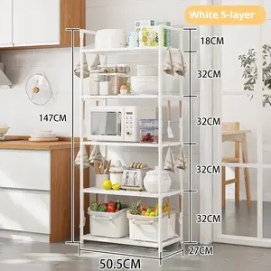 Floor Standing Storage Rack – Multi-Functional Kitchen & Bathroom Organizer, No-Hole, Movable Household
