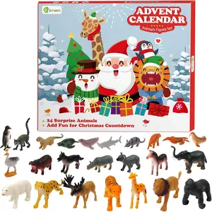 D-FantiX Kids Animals Advent Calendar 2025 Realistic Animal Figurine Toys Christmas Advent Calendar Xmas 24 Days Christmas Countdown Calender for Boys and Girls
