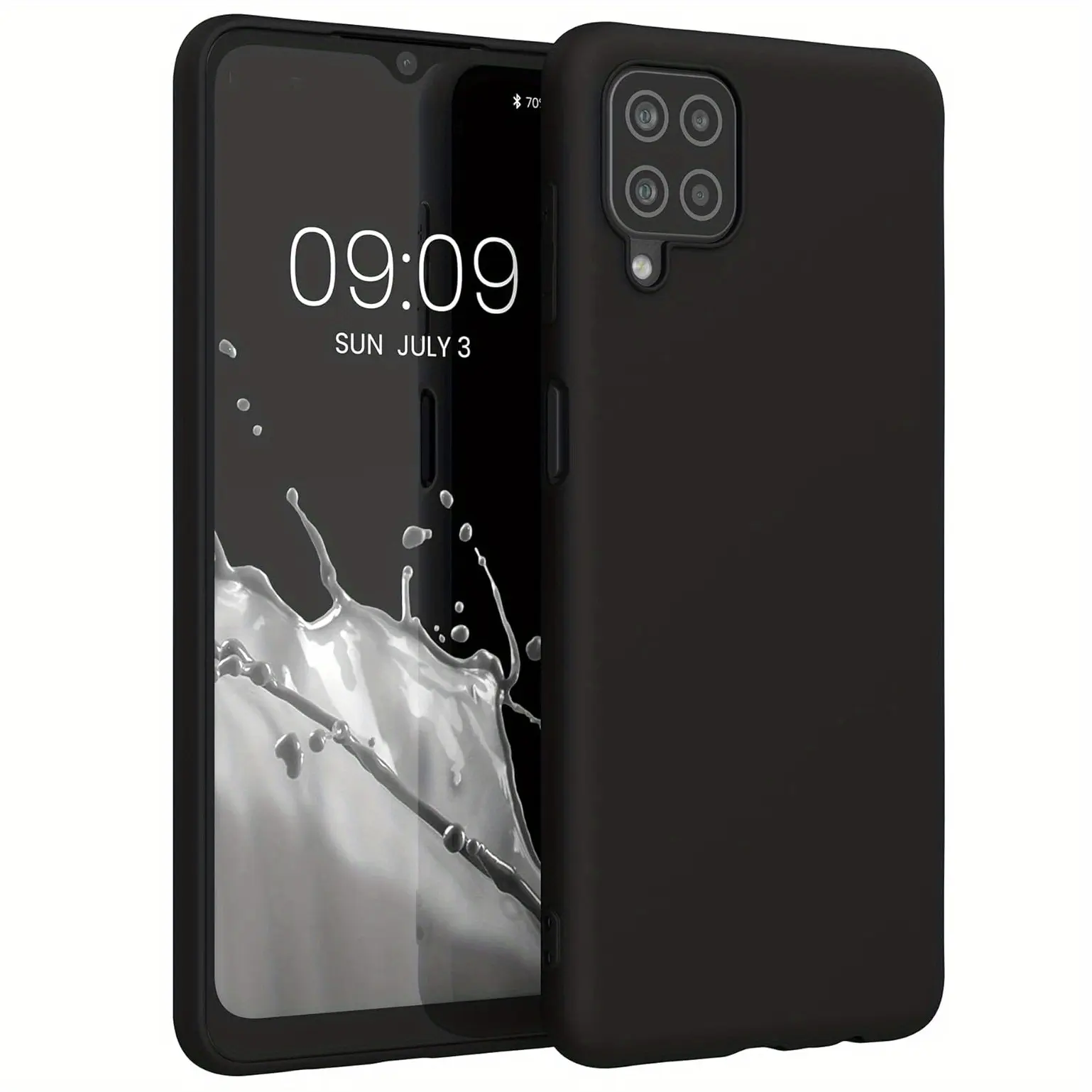 Mobile Phone Case For Samsung Galaxy A12 / Galaxy M12, Slim Shockproof Flexible Black Matt Soft Silicone Protective Protector Phone Case Cover Casing Protection