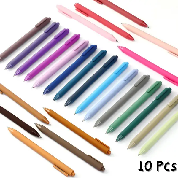 10 PCS Retractable Ballpoint Pens 1.0 mm Black Ink Cute Morandi Color Fancy Gift for Teacher Student Employee Office School Home Use
