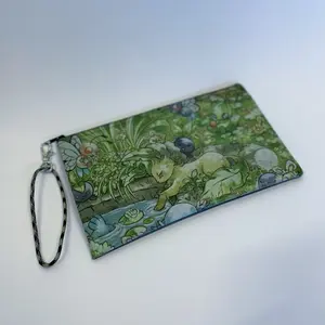 Grass Type leather Clutch/deposit bag with metal hook lock and para cord