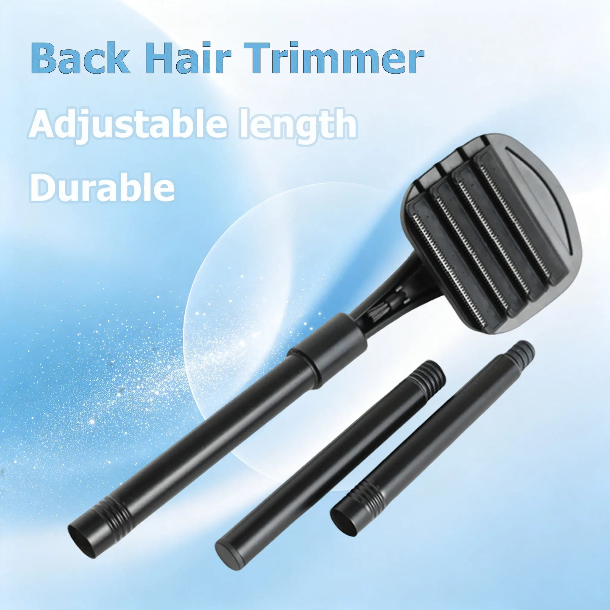Back Shavers for Men Long Handle DIY Back & Body Hair Shaver with Safety Blade Ergonomic Design Support Wet & Dry Shaving
