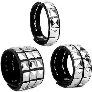 Studded Arm Band, Studded Bracelet, Punk Bracelet, Goth Bracelets,3 Pack 80s Cuff Wristband Rock Punk Gothic Accessories Rivets Leather Bracelet for Men Women Halloween Party Gifts