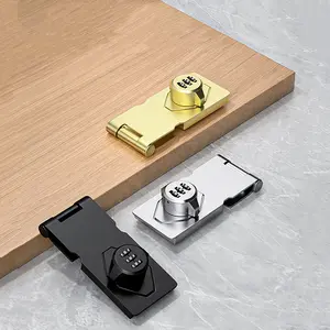 Furniture Cabinet Door Lock with Three-Digit Password No Drilling Installation Includes Screws and Glue for Secure Storage
