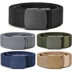 Tactical Men's Nylon Belts,5 Pack Mens Belts Casual,Military Canvas Outdoor Metal-free Belts