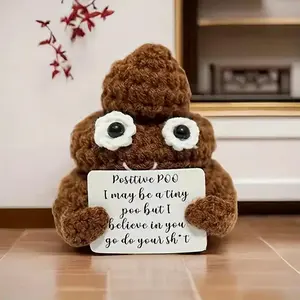 Cute Positive Poop Doll, Handmade Home Office Decor Ornament, Crochet Knitting Gift, Party Supplies, Stuffed Animal