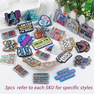 3 Piece Resin Acrylic Flat Back Charms, Multi-Color Heart Rainbow Wheelchair DIY Craft Supplies, Perfect for Badges, Phone Stands, Hair Clips