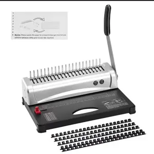 Binding Machine Comb Binding Machine 21Holes Binding 450 Sheets Book Binder Machine with 100 PCS 3/8'' Comb Binding Spines