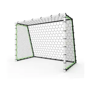3-in-1 Soccer Rebounder Net & Goal, Large 7x5Ft Training Equipment, Passing, Ball Control, Fast Ball Return, Heavy Duty Steel Frame, for Home, Team, Indoor & Outdoor