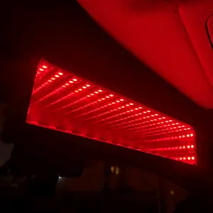 Broadway Infinity Rear View Mirror 280MM Wide Flat Interior Clip On with Rubber Clamps, Reflective background for Enhanced Visibility