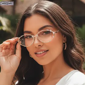 Diamond-Inspired Women's Sunglasses - Personalized Elegant Metal Frame, Trendy Euro-American Fashion, Unisex Street Style Eyewear