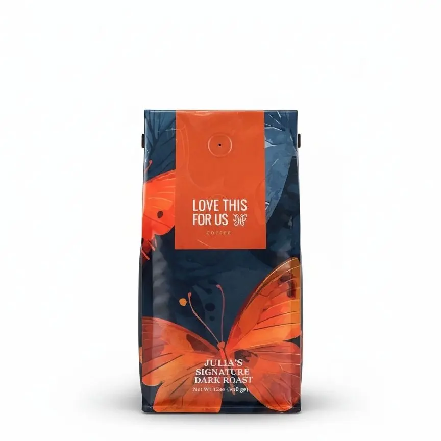 Love This For Us Coffee Julia's Signature Dark Roast - Full-bodied Rich Layers of Dark Cocoa & Toasted Walnut US Brewed Beverage