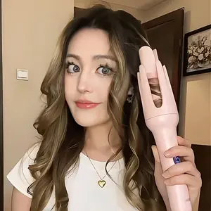 US Standard 1pc 32Mm Large Wave Curling Iron, One-Button Automatic Curling, Heat Protection, Ceramic Glaze Coating, Seven Temperature Settings, Heats Up in 10 Seconds, Precise Constant Temperature