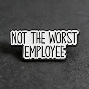 8PCS  Humorous Office Humor Lapel Pin, Not the Worst Employee Text Design, Fun Stress Relief Accessory for Workers, Unique Gift Idea