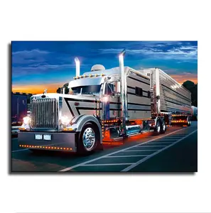 [UNFRAMED POSTER] Semi Trailer Long Haul Trucking Truck Poster Art Print Painting Wall Decoration Picture Modern Decorative Aesthetic Bedroom Decoration Poster