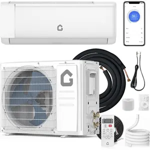 9000 BTU Mini Split Central Air Conditioner and Heater - 20 SEER2 Ductless Wall-Mounted AC Unit with Inverter Heat Pump - Quiet Operation, WiFi Ready, Remote Control, Installation Kit - Cools & Heats Up to 450 Sq.ft - For Home, Bedroom, Living Room