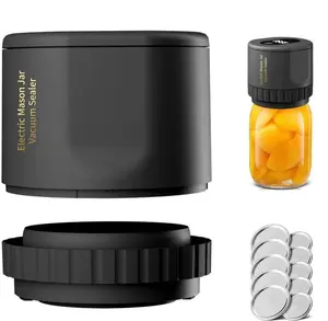 Electric Mason Jar Vacuum Sealer - Automatic Sealer for Wide Mouth & Regular Jars Portable Food Storage & Ferment Kit
