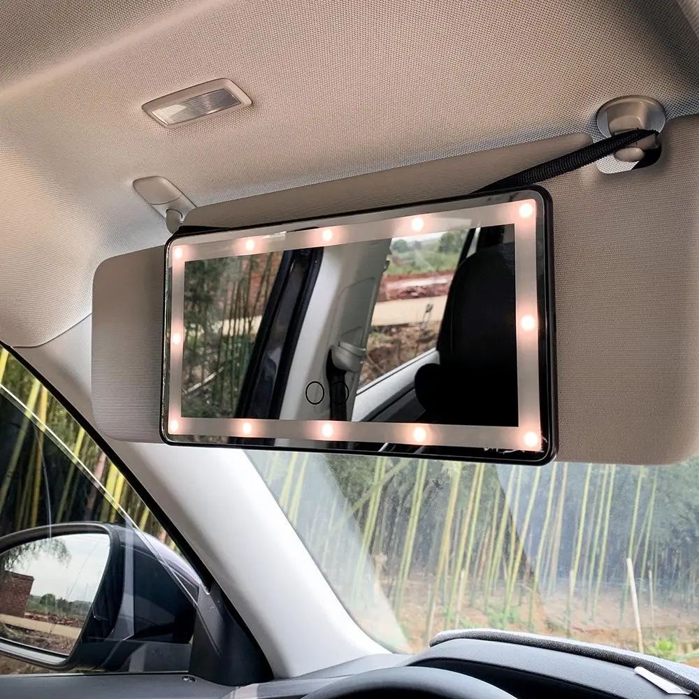 Car Sun Visor Vanity Mirror with Light, 1 Piece Adjustable Brightness Car Sun Visor Makeup Mirror, Car Interior Mirror, Decoration for Home Car Use, Car Lighting Accessories