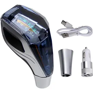 Touch-Activated Crystal Automatic Transmission Gear Shift Knob LED Illuminated Compatible with Most Cars Without Button-Operated Shifters