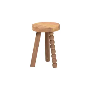 Sihu Acacia Wood Multipurpose Accent Stool with Bobbin Tripod Base