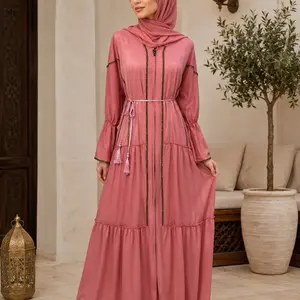#32 Dubai luxury 1-piece abaya with matching hijab and belt