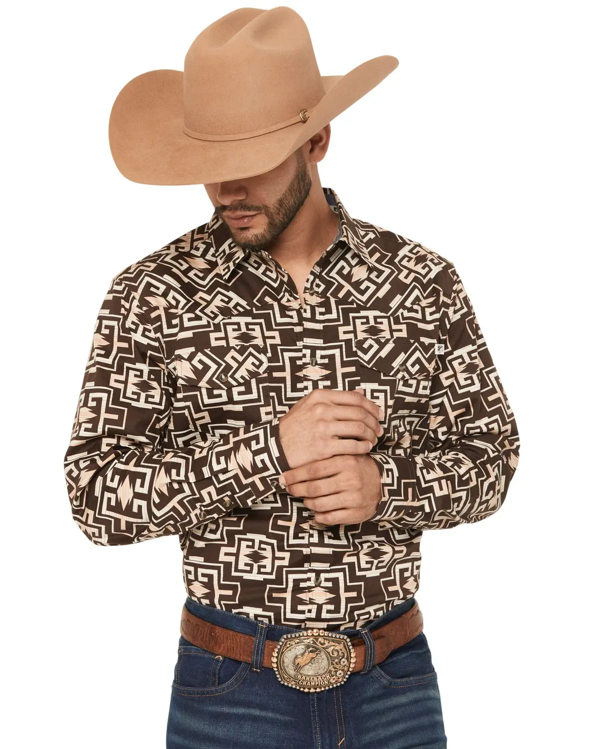Rank 45 Men's 45&Reg; Men'S Mount Hood Southwestern Print Long Sleeve - Rmfa25w17-Bn