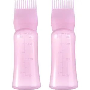 Root Comb Applicator Bottle 6 Ounce Hair Oil Applicator for Hair Dye Hair Oiler Comb Bottle with Graduated Scale