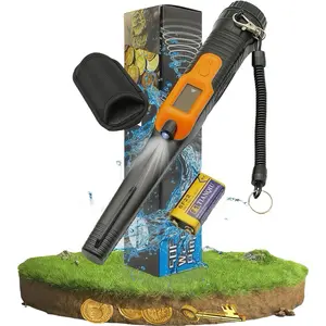 Fully  LCD Display Handheld Pinpointer Metal Detector with LED Flashlight 3 Alert Mode 360  Searching Small Pin Pointer Wand Professional for , on Beach, Underground