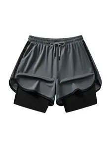 Men's Summer Gym Shorts, Trendy Versatile Five-Inch Pants, Thin Breathable Quick-Dry Mid-Thigh Shorts, Casual Home Wear, Fitness Gym Shorts