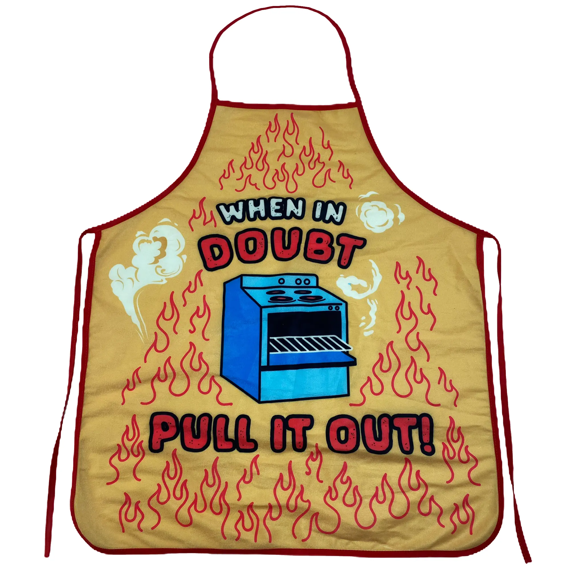 When In Doubt Pull It Out Apron Funny Oven Baking Cooking Graphic Kitchen Smock Funny Graphic Kitchenware Bakeware Funny Food  Novelty Cookware Yellow