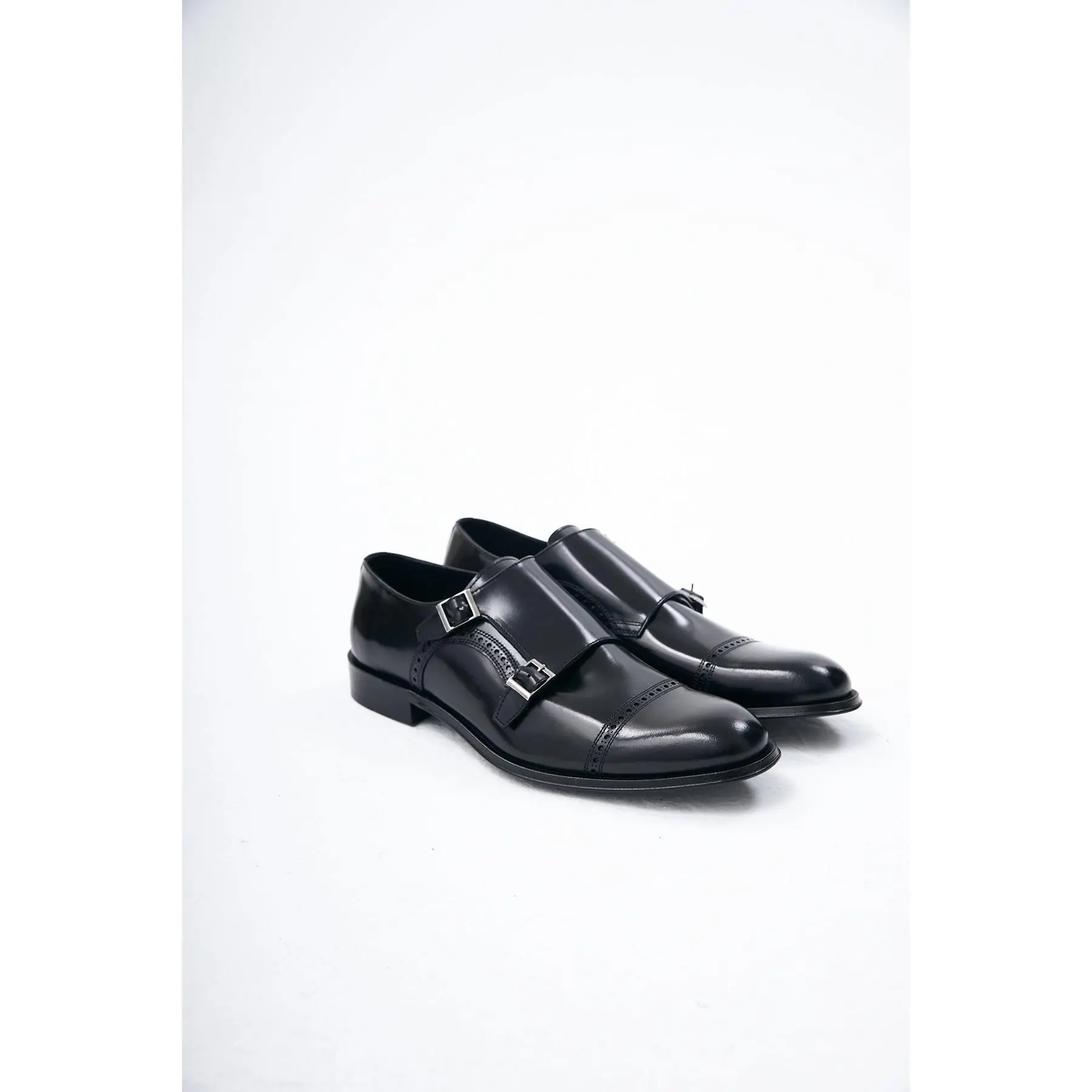 Black Double Monk Straps