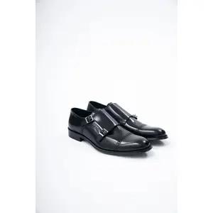 Black Double Monk Straps