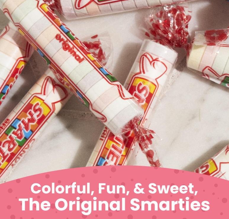 Smarties Candy Bulk Rolls Original Flavor - Gluten & Vegan Free - Classic Sweetness From Family Owned Company Since 1949, Peanut Free & Dairy Free - Perfect Halloween Candy - 1 Pound Bag