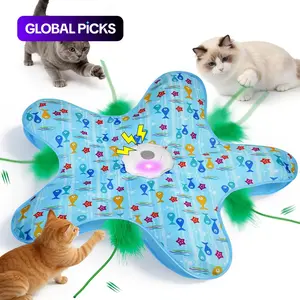 Cat Toy - Hide and Seek Automatic Cat Toy with Bird Call, Rechargeable & 3 Speeds, Auto Sleep/Wake Mode Kitten Toy, Safe ABS Material, for Bored Indoor Adult Cats #GLOBAL PICKS