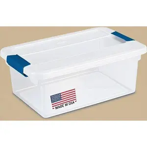Stackable Clear Plastic Bins with Lids 15 Quart Storage Containers Reusable Airtight Organizers for Home Kitchen Office Durable Space-Saving Boxes Buckle
