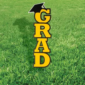 11" x 30" Yellow Graduation Party Yard Stake