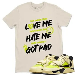 I Got Paid Unisex Graphic T-Shirts To Match Sneakers Jumpman Jack Travis Bright Cactus, Graphic Tees, Trendy Summer Sun Tees, Top T-Shirt